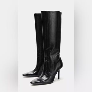 Zara ENGRAVED HEELED BOOTS